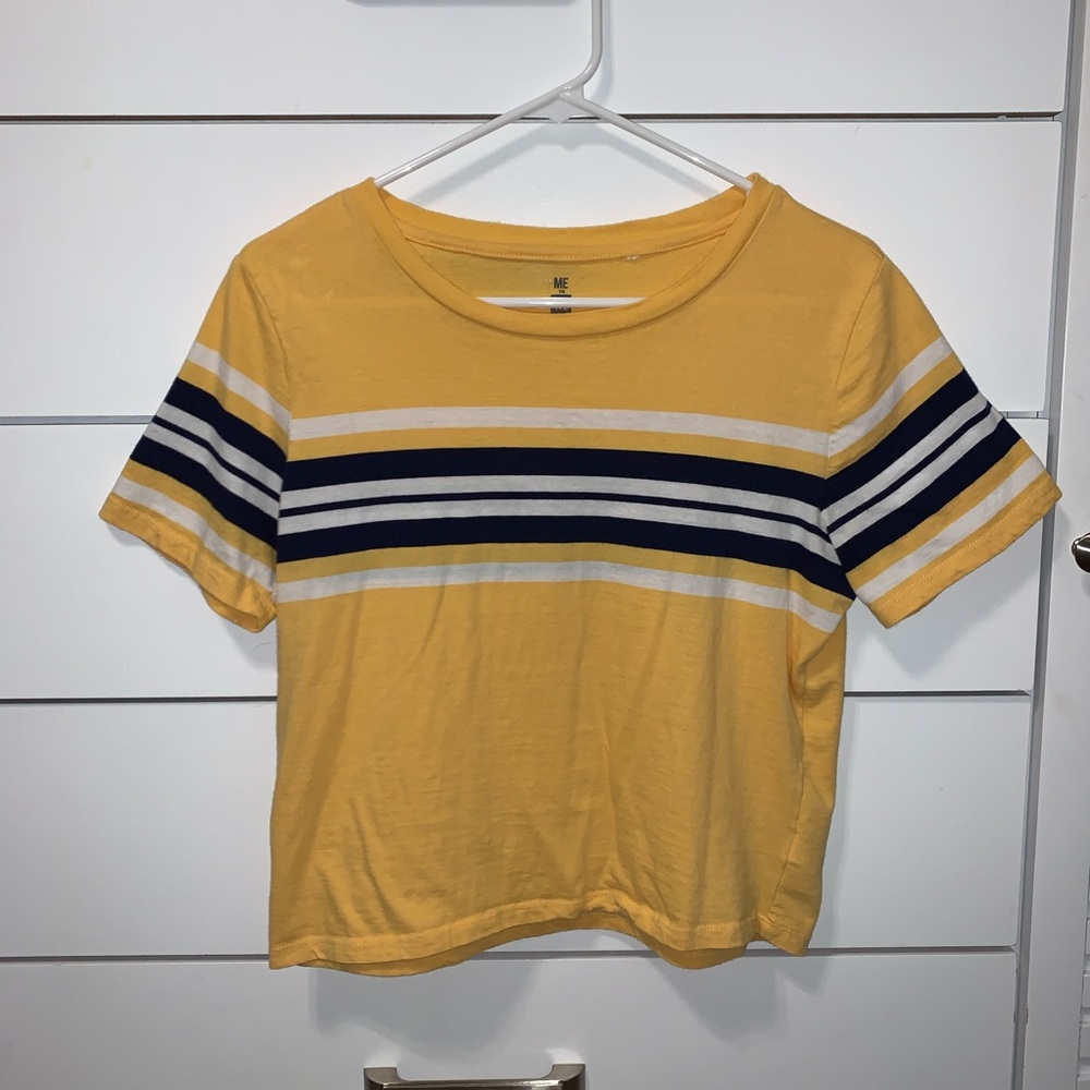 Pacsun yellow tee with blue stripe